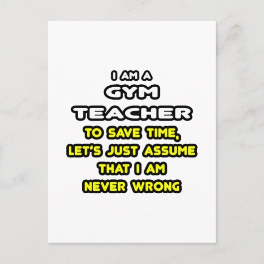 Funny Gym Lehrer T - Shirt und Geschenke Postkarte (Vorderseite)
