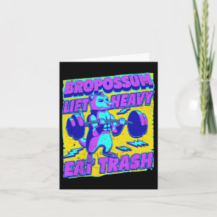 Funny Gym Lift Heavy Eat Trash Weightlift Oposen Karte