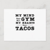 Funny Gym Mein Geist sagen, Gymnastik, aber mein H Postkarte (Vorderseite)