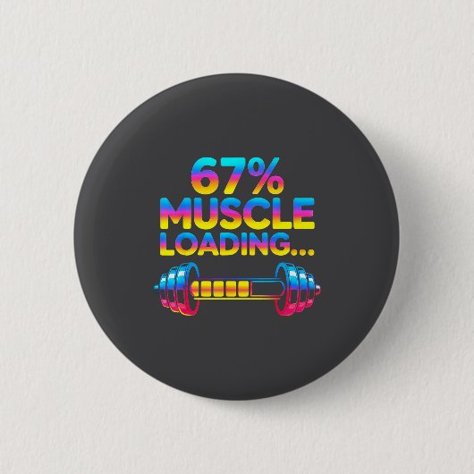 Funny Gym Meme 67 Button (Vorderseite)