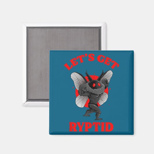 Funny Gym Mothman Shirt Cryptid Let's Get Ryptid G Magnet (Vorderseite/Rückseite)