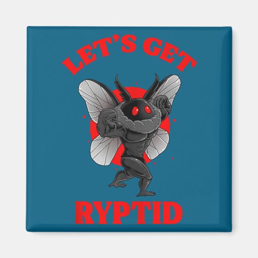 Funny Gym Mothman Shirt Cryptid Let's Get Ryptid G Magnet (Vorne)