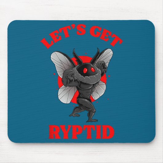 Funny Gym Mothman Shirt Cryptid Let's Get Ryptid G Mousepad (Vorne)