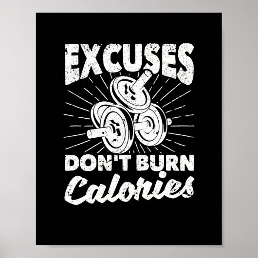 Funny Gym Motivation Ausreden Poster (Vorne)