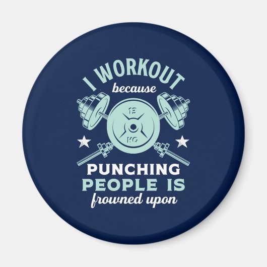 Funny Gym Motivation Fitness Training und Workout Magnet (Vorne)