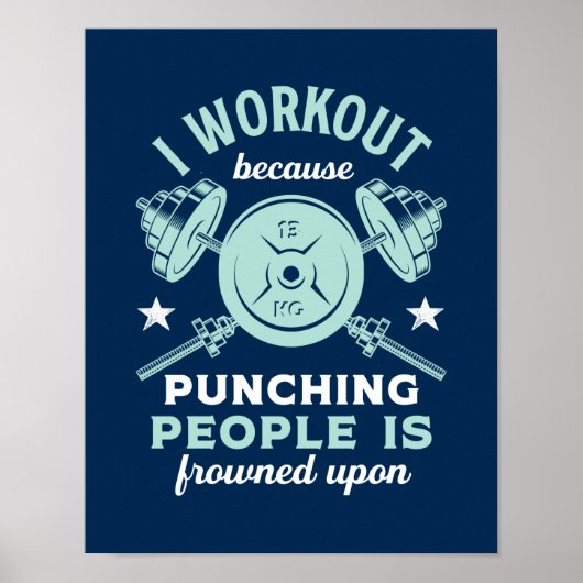 Funny Gym Motivation Fitness Training und Workout Poster (Vorne)