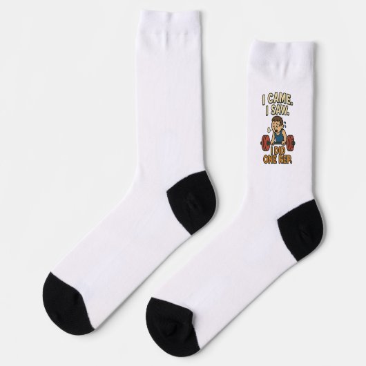 Funny Gym Quote Crew Socks Socken (Linkes Detail)