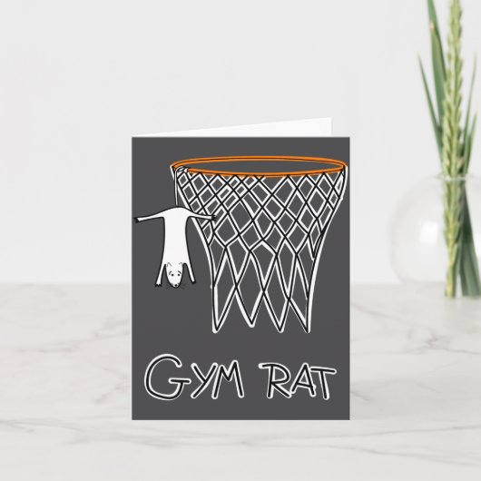 Funny Gym Rat Basketball Hoop  Karte (Vorderseite)