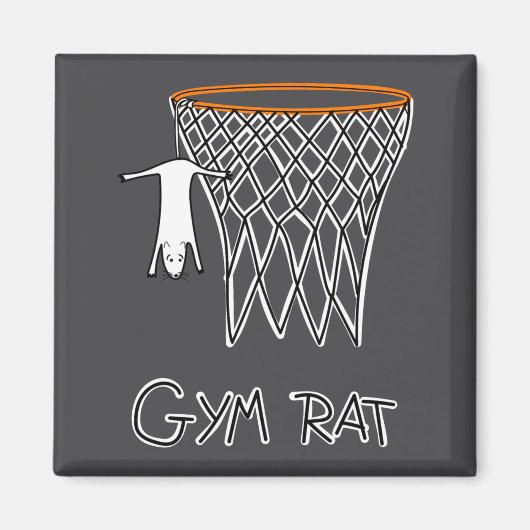 Funny Gym Rat Basketball Hoop Magnet (Vorne)