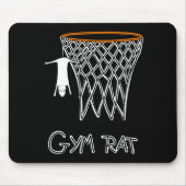 Funny Gym Rat Basketball Hoop  Mousepad (Vorne)