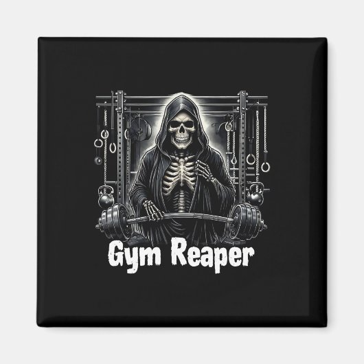 Funny Gym Sensenmann Workout Bodybuilding Magnet (Vorne)