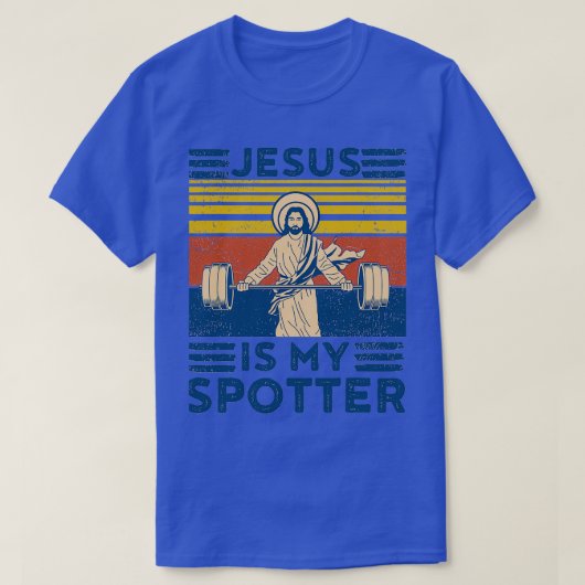 Funny Gym Shirt Jesus ist mein Spotter Funny Worko (Design vorne)