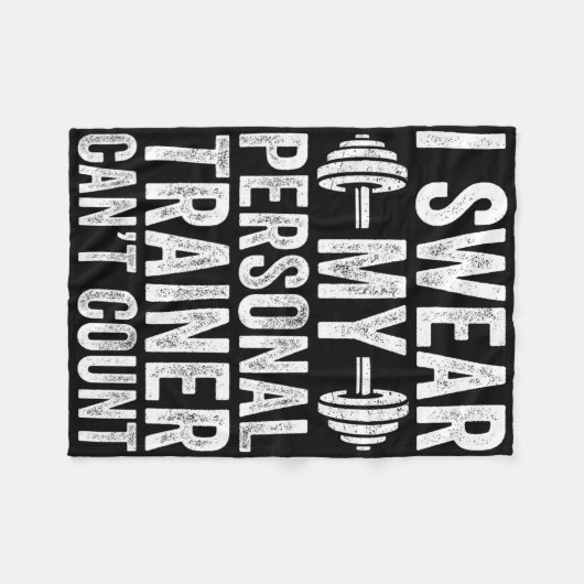 Funny Gym Sprichwort ich schwöre meinen Personal T Fleecedecke (Vorderseite (Horizontal))