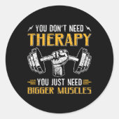 Funny Gym Sprichwort Spaß Workout Quote Bodybuildi Runder Aufkleber (Vorderseite)