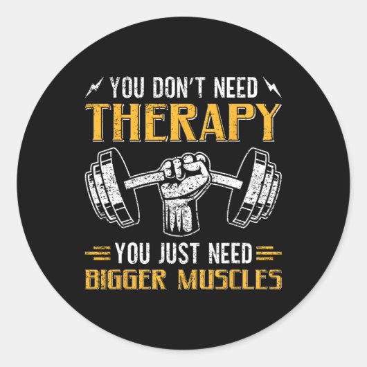 Funny Gym Sprichwort Spaß Workout Quote Bodybuildi Runder Aufkleber (Vorderseite)