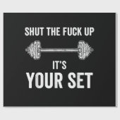 Funny Gym trainiert sein Set Zitat Geschenkpapier (Flach)