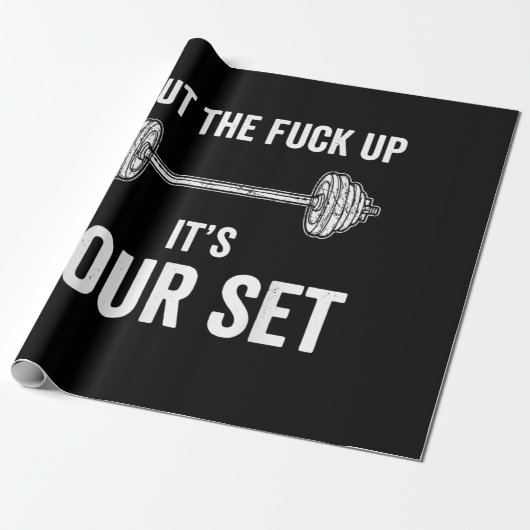 Funny Gym trainiert sein Set Zitat Geschenkpapier (Ungerollt)