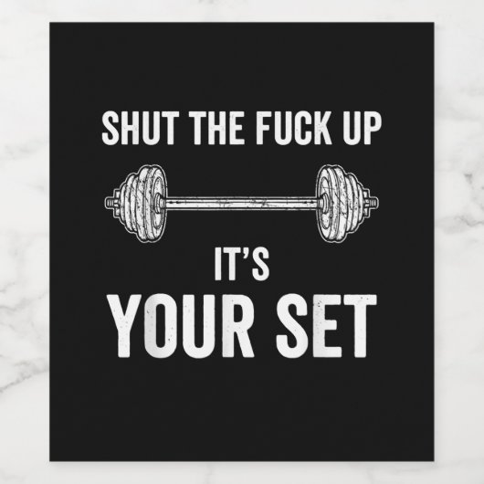 Funny Gym trainiert sein Set Zitat Weinetikett (Einzelnes Label)