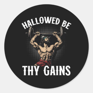 Funny Gym Workout Bodybuilding Fitness Gym und Jes Runder Aufkleber
