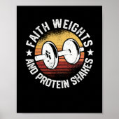 Funny Gym Workout Christliche Glaubensgewichte Poster (Vorne)