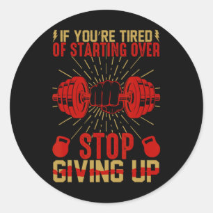 Funny Gym Workout Fitness Bodybuilding Sportwein Runder Aufkleber