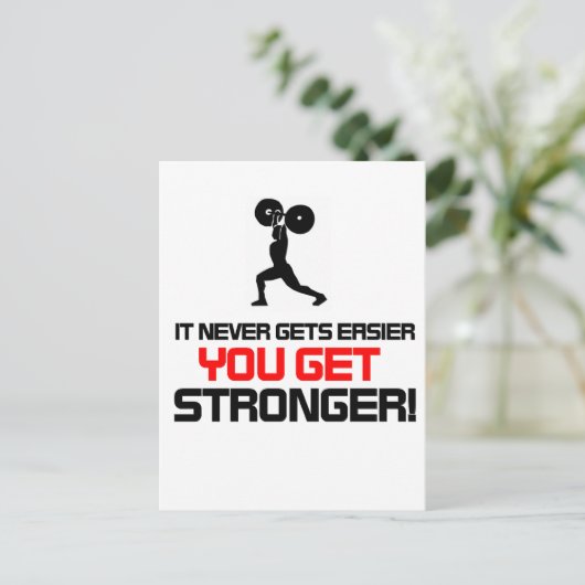 Funny Gym Zitat Design Postkarte (Stehend Vorderseite)