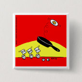 Funny Gymnastics Eggs Hellroter Cartoon Schaltfläc Button (Vorderseite)