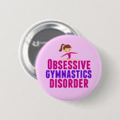 Funny Gymnastics Girl Pink Button (Vorne & Hinten)