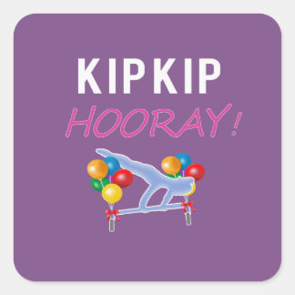 Funny Gymnastics Kip Hurray Design Quadratischer Aufkleber
