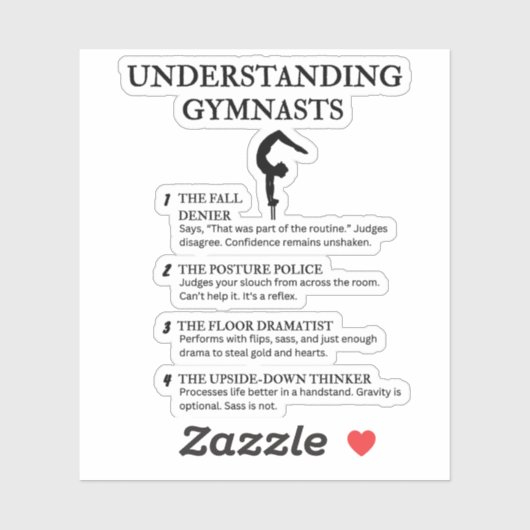 Funny Gymnastics Quotes für Fans & Athleten Aufkleber (Blatt)