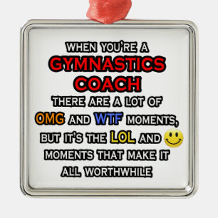 Funny Gymnastics Trainer ... OMG WTF LOL Silbernes Ornament