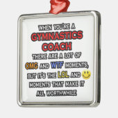 Funny Gymnastics Trainer ... OMG WTF LOL Silbernes Ornament (Links)
