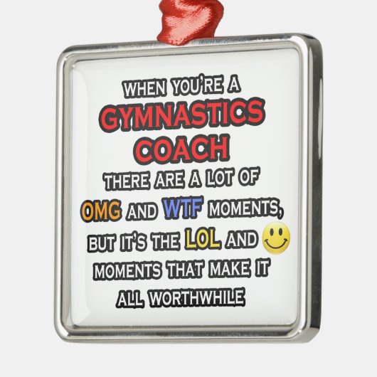 Funny Gymnastics Trainer ... OMG WTF LOL Silbernes Ornament (Links)
