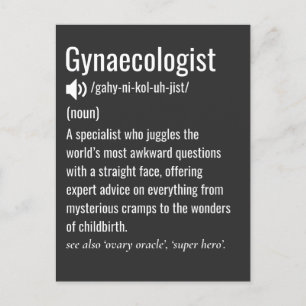Funny Gynecologin Definition Gynacologin Postkarte