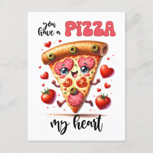 Funny habe eine Pizza, mein Herz Punny Valentine Postkarte