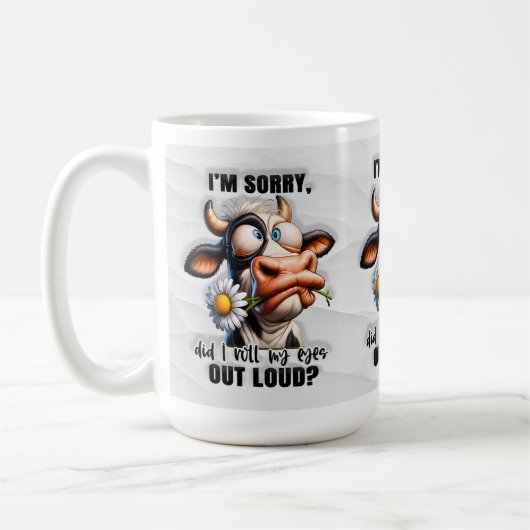 Funny habe ich meine Augen-Heifer-Kuh-Tasse Roll Kaffeetasse (Links)