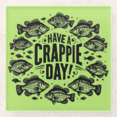 Funny haben Crappie Day Fischen Glasuntersetzer (Vorderseite)