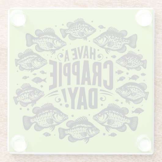 Funny haben Crappie Day Fischen Glasuntersetzer (Rückseite)