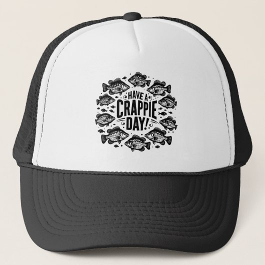 Funny haben Crappie Day Fischen Truckerkappe (Vorderseite)