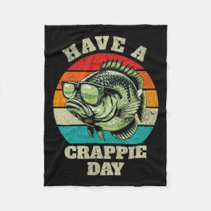 Funny haben Crappie Day Retro Fischen Sarcastic D Fleecedecke