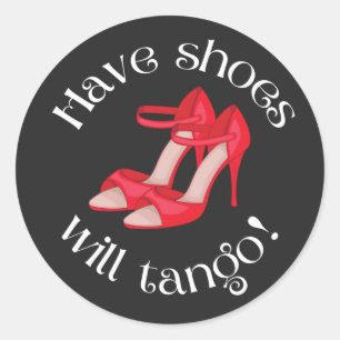 Funny haben Schuhe werden Tango Red Tango Schuhe Runder Aufkleber