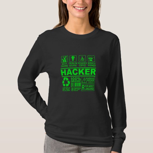 Funny Hacker Bio Komposition It Hacking Nerd G T-Shirt (Vorderseite)
