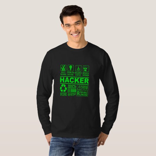 Funny Hacker Bio Komposition It Hacking Nerd G T-Shirt (Vorne ganz)