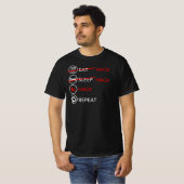 Funny Hacker's Eat Sleep Hack Wiederholung T-Shirt (Vorne ganz)