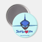 Funny Hai Cartoon Art cool Magnet Design (Vorderseite/Rückseite)