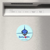 Funny Hai Cartoon Art cool Magnet Design (In Situ (Geschirrspüler))