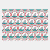 Funny Hai Weihnachtswrapping Paper Sheet Set Geschenkpapier Set (Vorderseite 3)