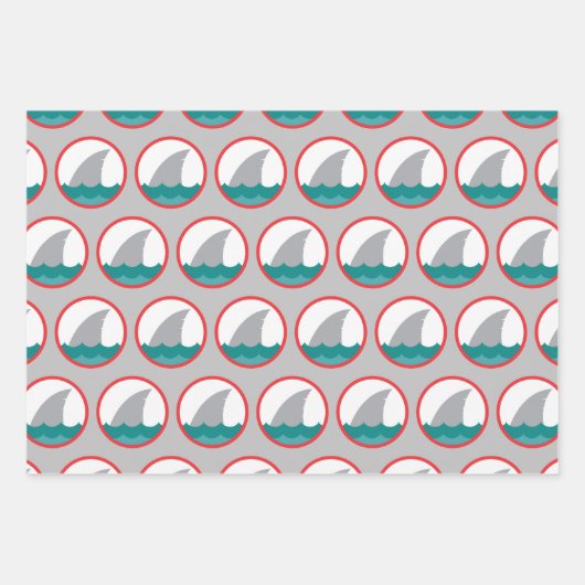 Funny Hai Weihnachtswrapping Paper Sheet Set Geschenkpapier Set (Vorderseite 3)