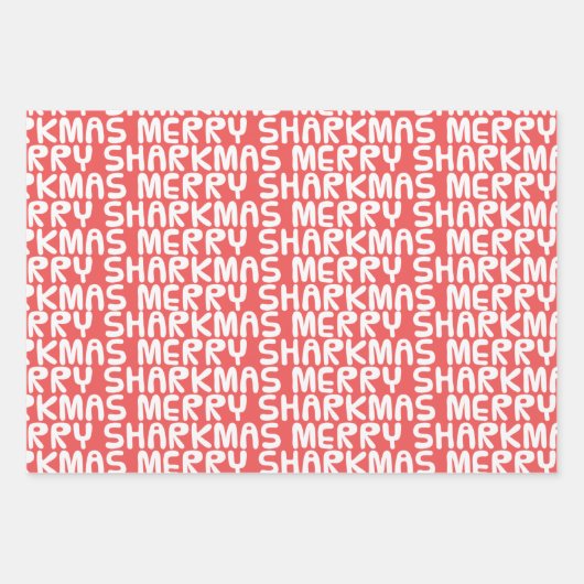 Funny Hai Weihnachtswrapping Paper Sheet Set Geschenkpapier Set (Vorderseite 2)