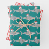 Funny Hai Weihnachtswrapping Paper Sheet Set Geschenkpapier Set (Beispiel)